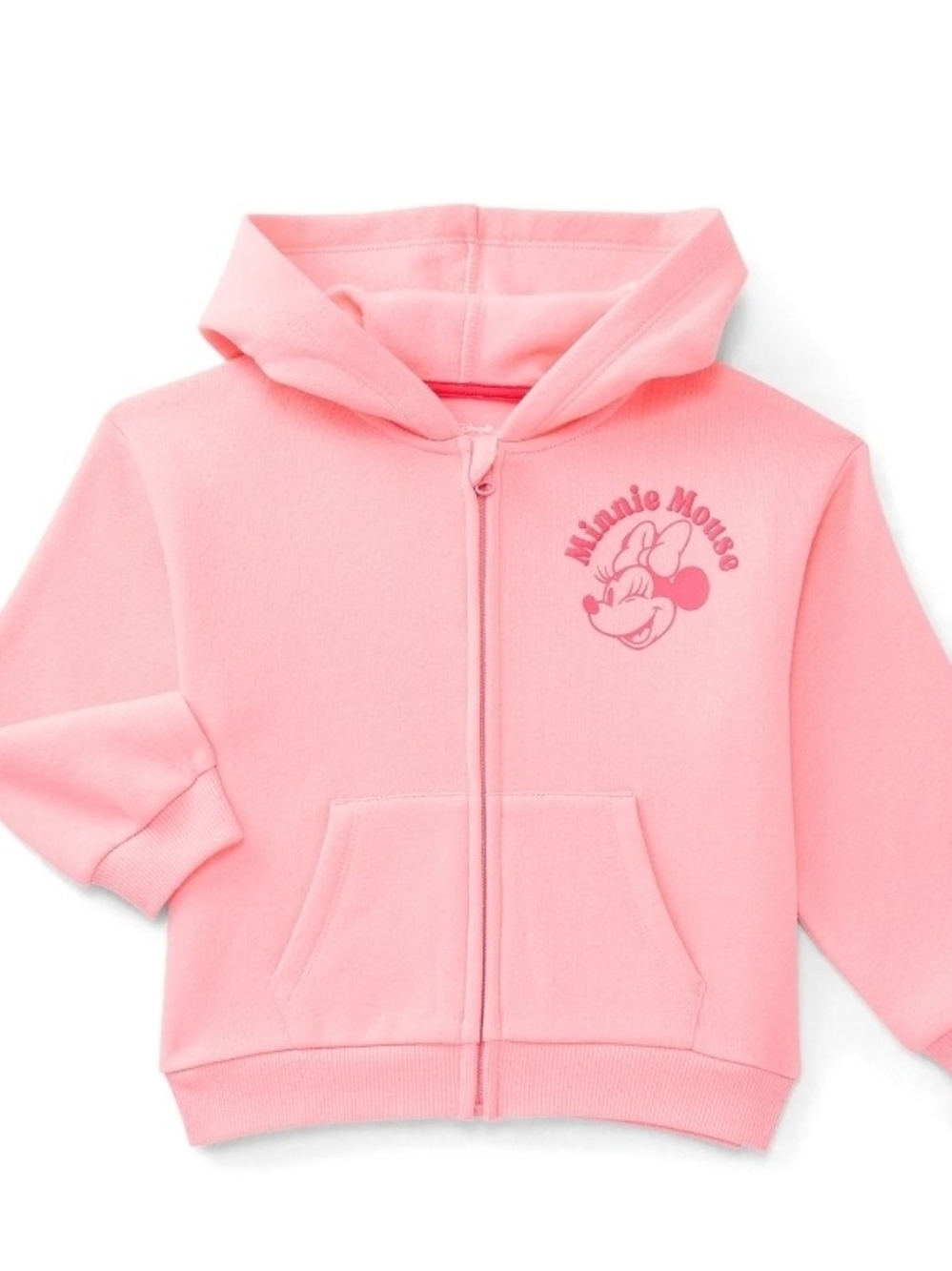Disney Minnie Mouse Pink Zip Hoodie for Girls With Graphic Design